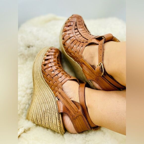 Handmade Tan Wedge  - Picture 2 of 5